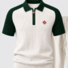 Green Casa Waffle Knit Zip Polo