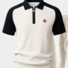 Black Casablanca Waffle Knit Zip Polo