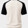 Black Casablanca Waffle Knit Zip Polo